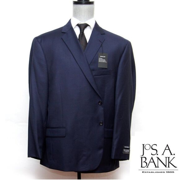 56R Jos A Bank Traveler Tailored Fit Sportcoat Blazer Bright Navy D010048 - Picture 2 of 10